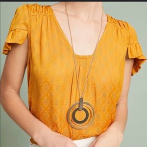 Anthropologie Maeve Hailey Flutter Sleeve Blouse - XS